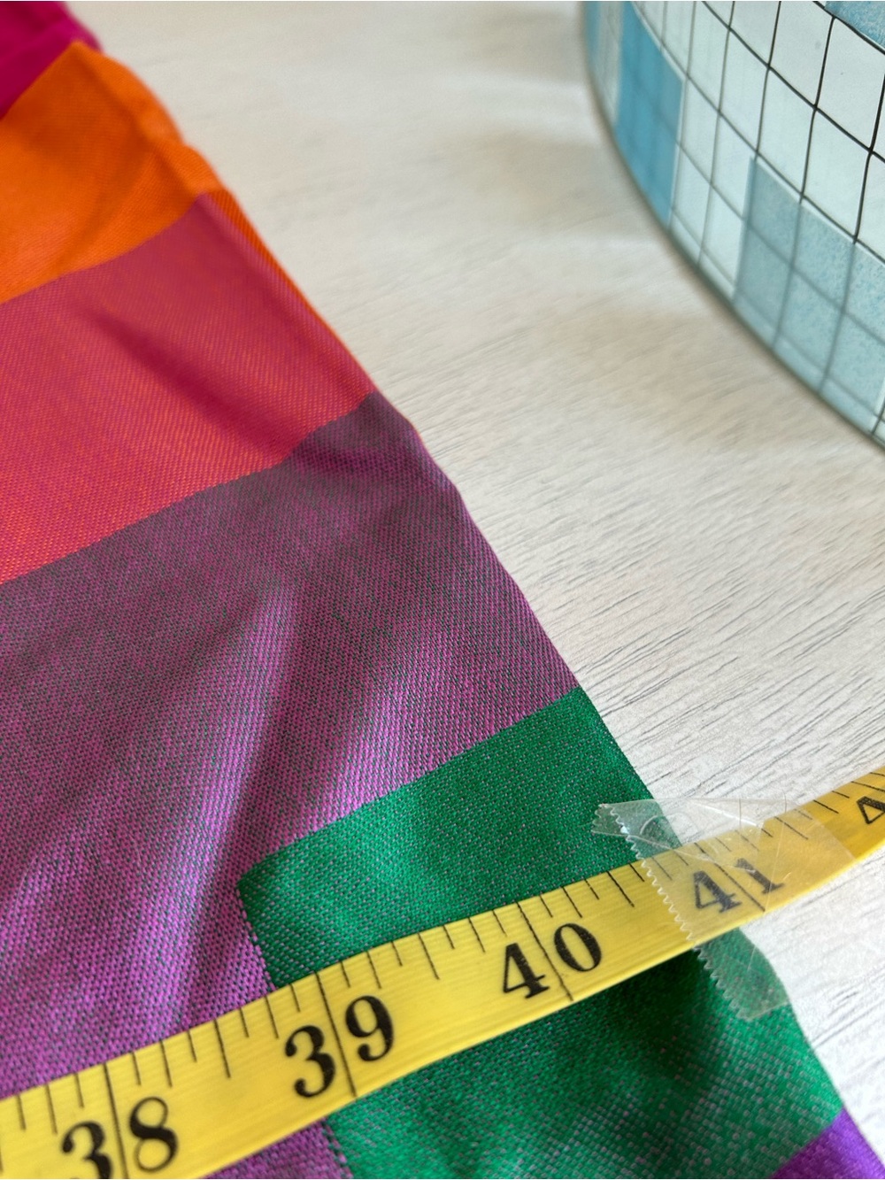 Vibrant Multicolor Silk Scarf with Fringe - Picture 3 of 6